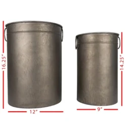 Set Of 2 Cylinder Baskets Bronze Metal - Foreside Home & Garden 9 Set Of 2 Cylinder Baskets Bronze Metal - Foreside Home & Garden -IRIS Storage Deals Store GUEST 001ae971 5c8e 423b b6aa 928fd39d518e