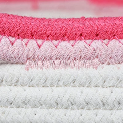 Midlee Pink Toys Cotton Rope Basket- 3 Tone- Nursery Dog Kids Baby Woven Storage Bin Organizer 4 Midlee Pink Toys Cotton Rope Basket- 3 Tone- Nursery Dog Kids Baby Woven Storage Bin Organizer - Image 4