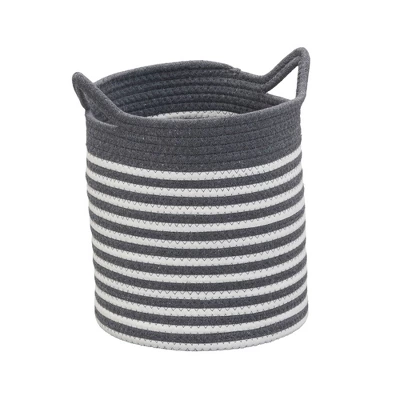 Household Essentials Set Of 3 Cotton Striped Baskets 4 Household Essentials Set Of 3 Cotton Striped Baskets - Image 4