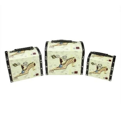 Northlight Set Of 3 Vintage-Style Stiletto Decorative Wooden Storage Boxes 10" 1 Northlight Set Of 3 Vintage-Style Stiletto Decorative Wooden Storage Boxes 10"