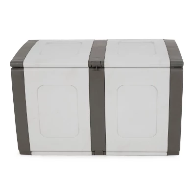 Homeplast Regular 52.83 Gallon Capacity Indoor Outdoor Heavy Duty Deck Box Storage Trunk For Pillows, Patio Cushions, & Firewood, Gray/Anthracite 2 Homeplast Regular 52.83 Gallon Capacity Indoor Outdoor Heavy Duty Deck Box Storage Trunk For Pillows, Patio Cushions, & Firewood, Gray/Anthracite - Image 2