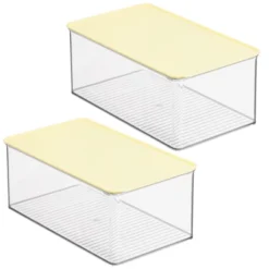MDesign Plastic Stackable Toy Storage Bin Box With Lid, 5" High, 2 Pack -IRIS Storage Deals Store GUEST 0232031b f522 4dd0 8faf 595c331f4033