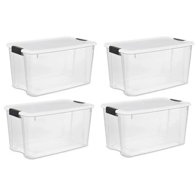 Sterilite 70 Quart Clear Plastic Stackable Storage Container Bin Box Tote With White Latching Lid Organizing Solution For Home & Classroom 6 Sterilite 70 Quart Clear Plastic Stackable Storage Container Bin Box Tote With White Latching Lid Organizing Solution For Home & Classroom - Image 6