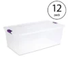 Sterilite 110-Quart Capacity Clear Storage Tote W/ Secure Latch Handles