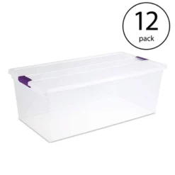 Sterilite 110-Quart Capacity Clear Storage Tote W/ Secure Latch Handles