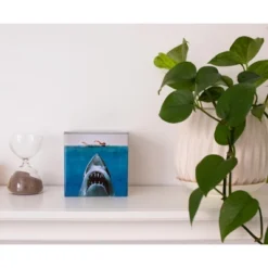 Ukonic JAWS Logo Tin Storage Box Cube Organizer With Lid | 4 Inches -IRIS Storage Deals Store GUEST 02deaba2 74ac 47fd b362 739796227f95