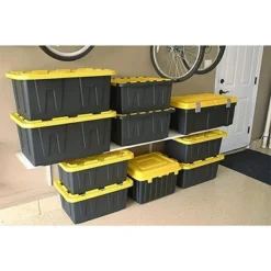 Homz 34-Gallon Durabilt Plastic Stackable Home Office Garage Storage Organization Container Bin W/Lid And Handles, Black/Yellow (2 Pack) 7 Homz 34-Gallon Durabilt Plastic Stackable Home Office Garage Storage Organization Container Bin W/Lid And Handles, Black/Yellow (2 Pack) -IRIS Storage Deals Store GUEST 033f6a31 ec9a 4c22 8bda 31236a8f0b0c