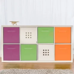 Sorbus 6pk Home Storage Bundle - Drawer And Closet Bins Purple Green Orange