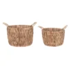 Transpac 13.75 In. Round Water Hyacinth Basket, Set Of 2