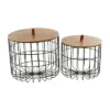 Set Of 2 Metal Storage Baskets Brown - Olivia & May