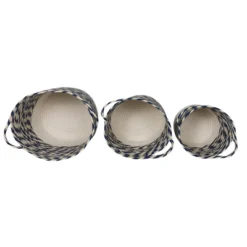 Set Of 3 White & Blue Baskets Cotton & Rope - Foreside Home & Garden 10 Set Of 3 White & Blue Baskets Cotton & Rope - Foreside Home & Garden -IRIS Storage Deals Store GUEST 06ed4f96 e522 4897 813f c467124dc358