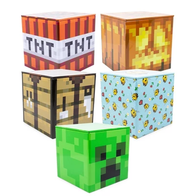 Ukonic Minecraft 5-Piece 4 Inch Tin Storage Box Bundle 1 Ukonic Minecraft 5-Piece 4 Inch Tin Storage Box Bundle