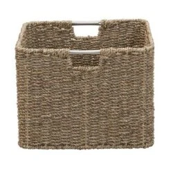 Household Essentials Square Wicker Basket Seagrass