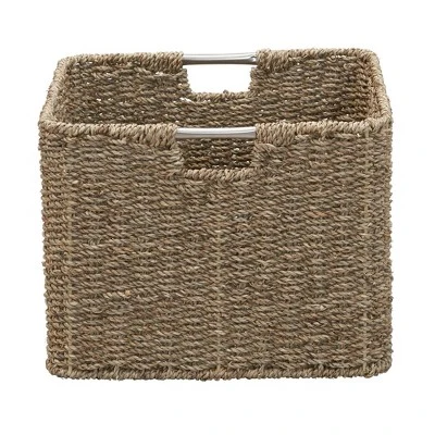 Household Essentials Square Wicker Basket Seagrass 1 Household Essentials Square Wicker Basket Seagrass