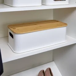 Large Handled Bin With Bamboo Lid Coconut - IDESIGN -IRIS Storage Deals Store GUEST 07b45f04 4f89 41db 8e55 f7e7fde4dac7