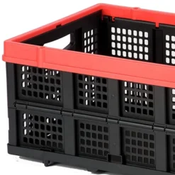 Magna Cart Tote 22" X 16" X 11" Lightweight Collapsible And Stackable Plastic Storage Crate For Home Offices And Garages, Black & Red -IRIS Storage Deals Store GUEST 084d8cff 3c53 4bf8 a73f 69d8f89f6207