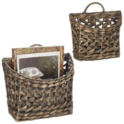 MDesign Hyacinth Home Storage Wall Mount Basket, Set Of 2 9 MDesign Hyacinth Home Storage Wall Mount Basket, Set Of 2 - Image 9