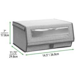 MDesign Large Fabric Closet Shoe Storage Box, 4 Pack, Gray Herringbone -IRIS Storage Deals Store GUEST 08bdbe44 b427 4e93 ae17 56b9af2efde6