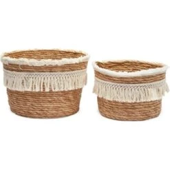 Okuna Outpost 2-Pack Boho Themed Style Woven Baskets For Storage, Home Decorative Organizer (2 Sizes) -IRIS Storage Deals Store GUEST 08f8144d e571 4be0 b43d e0b6ff79f83a