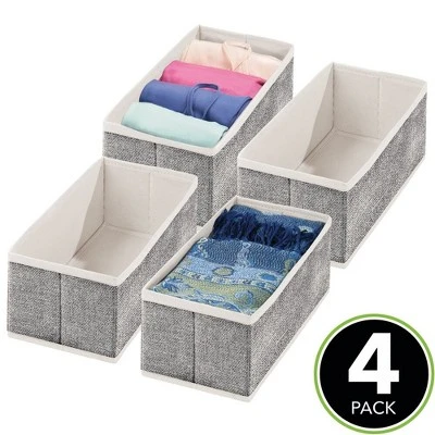 MDesign Soft Fabric Dresser Drawer And Closet Storage Organizer, 4 Pack 1 MDesign Soft Fabric Dresser Drawer And Closet Storage Organizer, 4 Pack