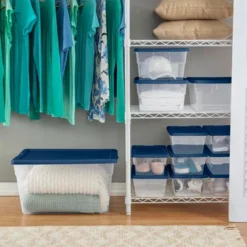 Sterilite Stackable 56 Quart Clear Home Storage Box With Handles And Marine Blue Lid For Efficient, Space Saving Storage And Organization (8 Pack) 7 Sterilite Stackable 56 Quart Clear Home Storage Box With Handles And Marine Blue Lid For Efficient, Space Saving Storage And Organization (8 Pack) -IRIS Storage Deals Store GUEST 09a74993 f03b 495d 9410 5a56d5503cb9