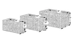 Vintiquewise Natural Woven Water Hyacinth Wicker Rectangular Storage Bin Basket With Handles, Set Of 3 -IRIS Storage Deals Store GUEST 09dde517 34b0 40e5 8f9a ccb8de033e20