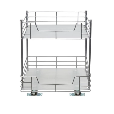 Household Essentials 15" 2-Tier Pantry Organizer Nickel 2 Household Essentials 15" 2-Tier Pantry Organizer Nickel - Image 2