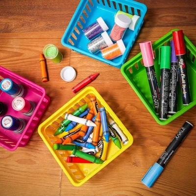 Bright Creations 12 Pack 6 Colors Plastic Pen & Pencil Storage Baskets Trays For Classroom Organizer Drawers Shelves Closet And Desk 1 Bright Creations 12 Pack 6 Colors Plastic Pen & Pencil Storage Baskets Trays For Classroom Organizer Drawers Shelves Closet And Desk