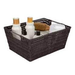 Simplify 3pc Rattan Tote Set With Sterling Silver Handles Chocolate -IRIS Storage Deals Store GUEST 0b065d3f 8421 4162 98e1 f00090993772