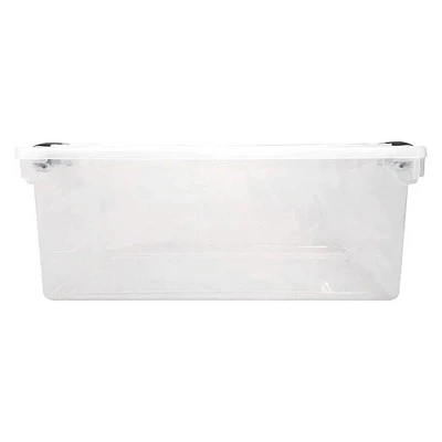 Homz 64-Quart Clear Plastic Stackable Storage Bin With Lid Container Box With Latching Handles For Home Garage Organization, Clear (2 Pack) 2 Homz 64-Quart Clear Plastic Stackable Storage Bin With Lid Container Box With Latching Handles For Home Garage Organization, Clear (2 Pack) - Image 2