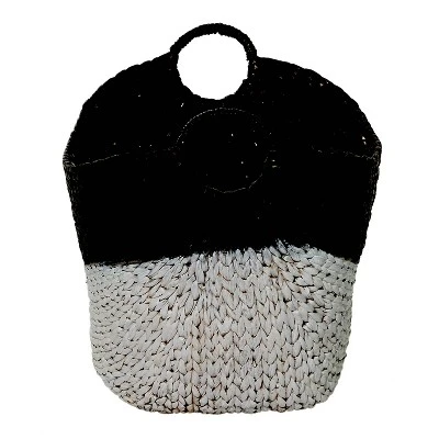 CosmoLiving By Cosmopolitan 19" X 22" X 17" Sea Grass Contemporary Storage Basket Black 4 CosmoLiving By Cosmopolitan 19" X 22" X 17" Sea Grass Contemporary Storage Basket Black - Image 4