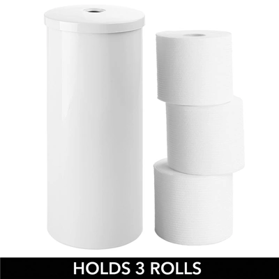 MDesign Toilet Tissue Roll Holder Canister Stand, Stores 3 Rolls, 2 Pack 4 MDesign Toilet Tissue Roll Holder Canister Stand, Stores 3 Rolls, 2 Pack - Image 4