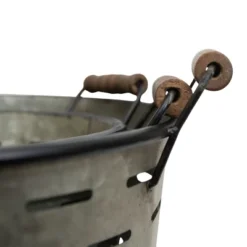 Set Of 3 Galvanized Metal & Wood Baskets - Foreside Home & Garden -IRIS Storage Deals Store GUEST 0c1dffbc 5f14 4542 819d 1e7afcd0203e