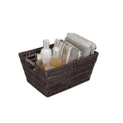 Simplify 3pc Rattan Tote Set With Sterling Silver Handles Chocolate -IRIS Storage Deals Store GUEST 0d38e7cb 2c6e 46b6 b23b b3d207f5c8f3