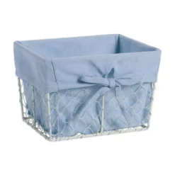 Design Imports Set Of 3 S Antique White Chicken Wire Washed Denim Liner Baskets -IRIS Storage Deals Store GUEST 0dbcbd05 c3ea 4971 a42d 96fac90b8b46