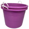 Homz 17 Gallon Durable Storage Buckets With Sturdy Rope Handles For Sports Equipment, Party Cooler, Gardening, Toys And Laundry, Orchid (2 Pack)