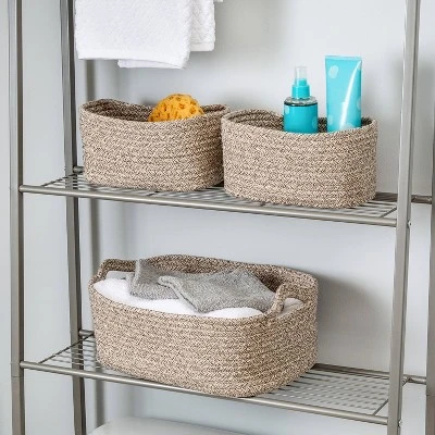 Honey-Can-Do Nested Linen Closet Totes Sand Stone 3 Honey-Can-Do Nested Linen Closet Totes Sand Stone - Image 3