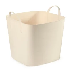 Life Story Tub 25L Tan Tub Basket 6.6 Gal Plastic Storage Tote Bin W/ Carry Handles, Tan (6 Pack)