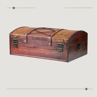 Brynnberg 13.8"x9.1"x9.4" Wooden Treasure Chest Storage Box - Lockable, Handmade & Vintage Decor 4 Brynnberg 13.8"x9.1"x9.4" Wooden Treasure Chest Storage Box - Lockable, Handmade & Vintage Decor - Image 4
