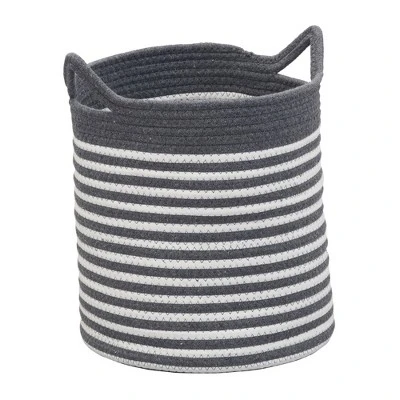 Household Essentials Set Of 3 Cotton Striped Baskets 3 Household Essentials Set Of 3 Cotton Striped Baskets - Image 3