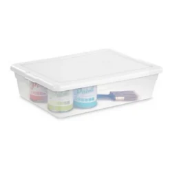 Sterilite Multipurpose Clear Plastic Stacking Storage Container Tote With Secure Lid For Under Bed Or Closet Organization -IRIS Storage Deals Store GUEST 10ac0b6c 675a 4de7 ad3c 020f9cc950f9