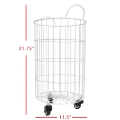 White Metal Rolling Basket - Foreside Home & Garden 11 White Metal Rolling Basket - Foreside Home & Garden -IRIS Storage Deals Store GUEST 10d28bd7 3b5d 4536 bf02 3fb09f106e70