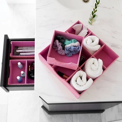 Household Essentials Set Of 2 Narrow Drawer Trays Carnation Pink 2 Household Essentials Set Of 2 Narrow Drawer Trays Carnation Pink - Image 2