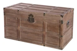 Vintiquewise Wooden Rectangular Lined Rustic Storage Trunk With Latch -IRIS Storage Deals Store GUEST 118df2ad 42a7 452d a0de c932ea323dd0