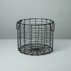Round Wire Storage Basket With Handles Black - Hearth & Hand™ With Magnolia -IRIS Storage Deals Store GUEST 120e63a7 77b2 4fd8 a437 cab6653b0a86