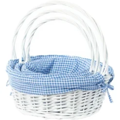Wickerwise White Round Willow Gift Basket, With Gingham Liner And Handles 27 Wickerwise White Round Willow Gift Basket, With Gingham Liner And Handles -IRIS Storage Deals Store GUEST 121149e8 5e8f 4efc b2f1 0a23d1a547ba