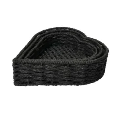 Household Essentials Set Of 3 Nesting Heart Baskets Paper Rope Black -IRIS Storage Deals Store GUEST 1271a728 c926 4550 bbb5 baf2b4db977a