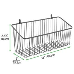 MDesign Metal Wall Mount Hanging Basket For Home Storage, 2 Pack -IRIS Storage Deals Store GUEST 12b78902 c1a7 46f2 90e3 6d7dee36b2e4
