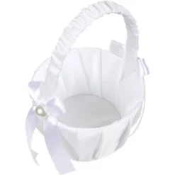 Juvale White Flower Girl Basket For Wedding Reception Rose Petals, Cute Satin Bowknot With Pearl Design (8.7 X 5.2 X 4.2 In) 11 Juvale White Flower Girl Basket For Wedding Reception Rose Petals, Cute Satin Bowknot With Pearl Design (8.7 X 5.2 X 4.2 In) -IRIS Storage Deals Store GUEST 12e95753 5f66 47d9 bb85 2e82f266ae2e