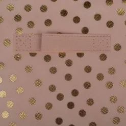 Set Of 2 11" X 11" X 11" Nonwoven Polyester Dots Millennial Square Storage Cube Pink/Gold - Design Imports